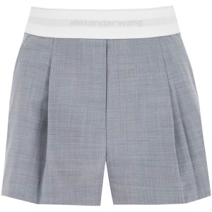 ALEXANDER WANG pleated shorts with branded band