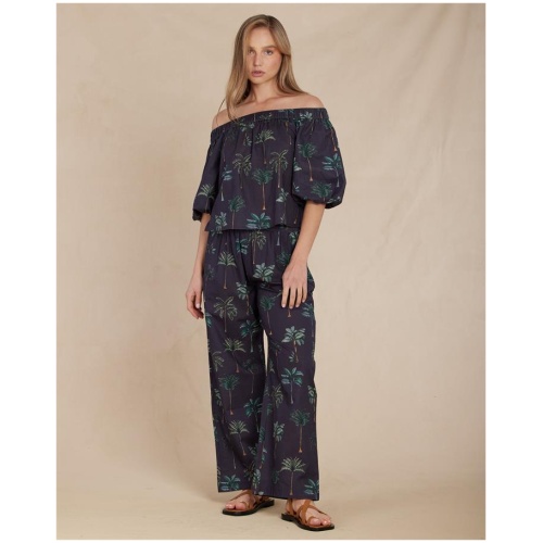 Amelius Sale | Women's Palmira Linen Off|Shoulder Blouse | Multi / S | Linen Shirts | Afterpay Available