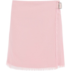 BURBERRY textured wool mini kilt skirt