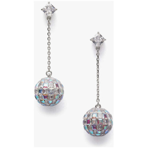 Beaming Bright Disco Ball Linear Earrings