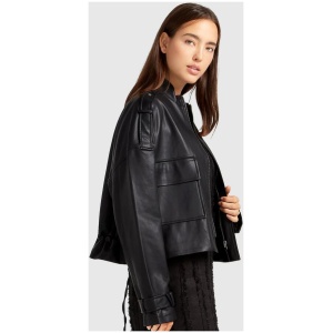 Belle And Bloom Sale | Women's Reload Draped Leather Look Jacket | Black | S | Leather Jackets | Afterpay Available