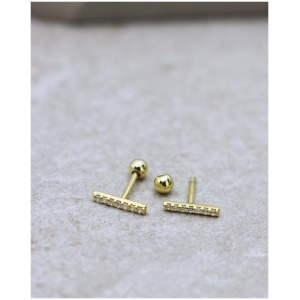 Ca Jewellery Sale | Women's Linear Stone Earrings Gold White | One Size | Fashion Earrings | Afterpay Available