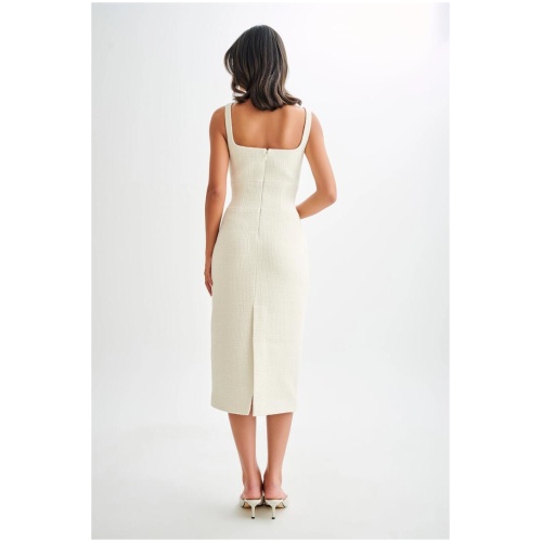 Calder Tweed Midi Dress - Ivory