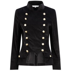 Caravan And Co Sale | Women's THEODORE STRETCH VELVET MILLITARY JACKET Black | 10 | Cotton Jackets | Afterpay Available