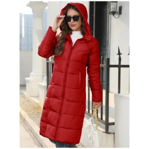 Cotton Coat For Women Zipper Solid Long Slim Hooded Parkas