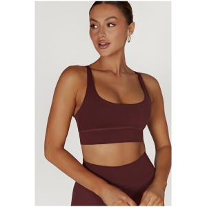 Elise V Back Cami Crop Top - Mahogany