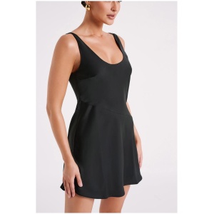 Enya Satin Slip Mini Dress - Black