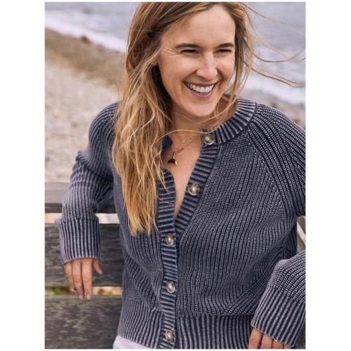 Faherty Sale | Women's Sunwashed Fisherman Cardigan | Navy | Navy / M | Cotton Knitwear | Afterpay Available