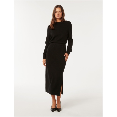 Forever New Women's Carmella Midi Knit Dress in Black