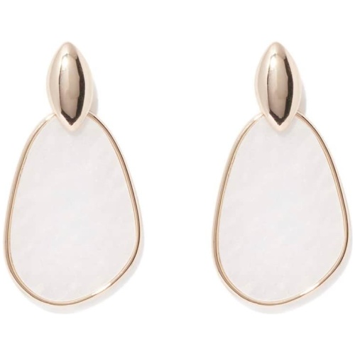 Forever New Women's Elka Metal-Edge Drop Earrings in Ivory/Gold