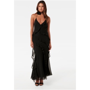 Forever New Women's Georgia Ruffle Halter Dress in Black