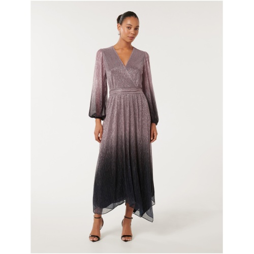 Forever New Women's Gisele Ombre Plisse Maxi Dress in Blush Dusk Ombre