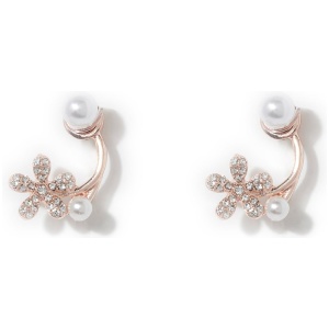 Forever New Women's Pru Pretty Flower Earring in Rose Gold/Crystal