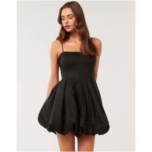 Forever New Women's Sandy Pleated Mini Bubble Dress in Black