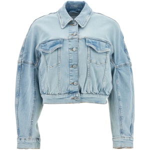 GANNI stretch denim bomber jacket in 8