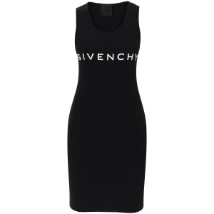 GIVENCHY ribbed logo mini dress