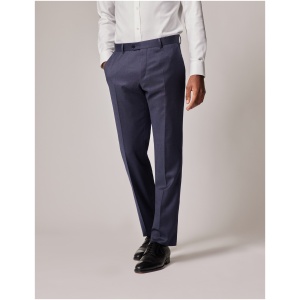 Hawes & Curtis Dark Blue Sharkskin Slim Suit Trousers