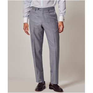 Hawes & Curtis Light Blue Tonal Windowpane Check Tailored Fit Suit Trousers - 1913 Collection