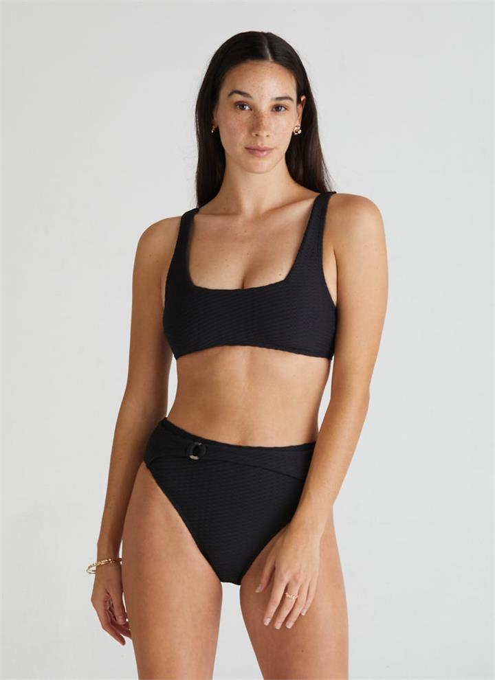 Heave Australia Sale | Women's Midnight Steph Crop | 8 | Nylon Bikini Tops | Afterpay Available