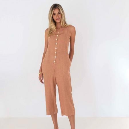 Humidity Jo Jo Linen Jumpsuit - Spice FINAL SALE*