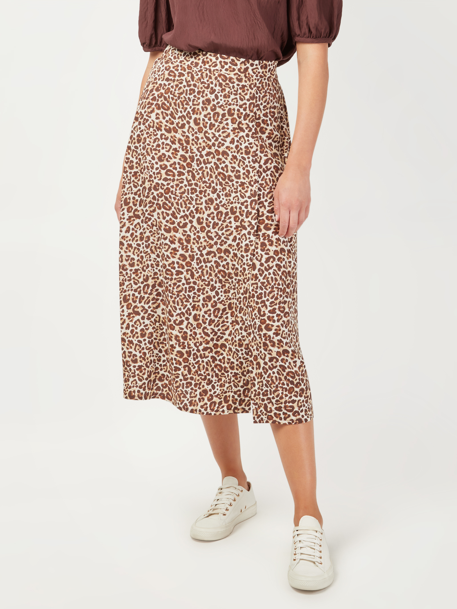 Imogen Split Skirt Leopard