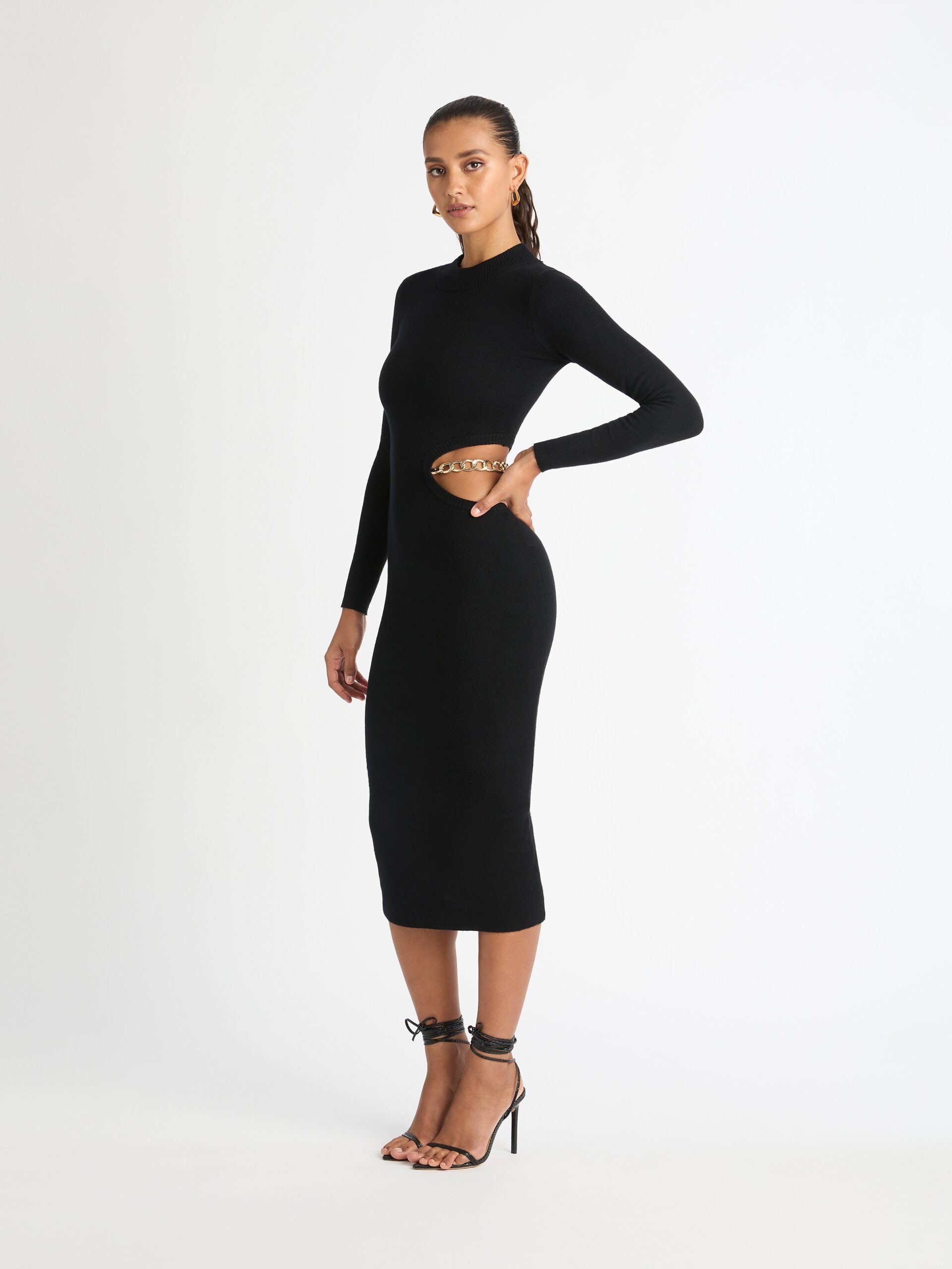 Khloe Knit Dress Black SHEIKE