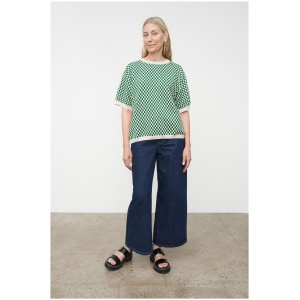 Kowtow Sale | Women's Checkerboard Knit Tee | XXS | Cotton T-Shirts & Singlets | Afterpay Available