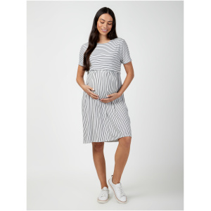 Lorna Layered Maternity Dress White/Navy