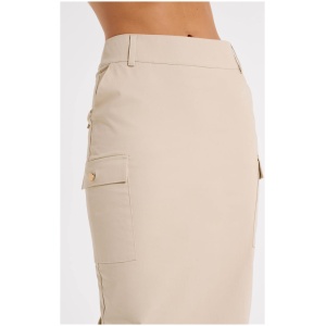 Lorna Mid Rise Cargo Skirt - Stone