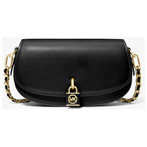 MK Mila Small Leather Shoulder Bag - Black - Michael Kors