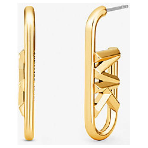 MK Precious Metal-Plated Brass Empire Logo Earrings - Gold - Michael Kors