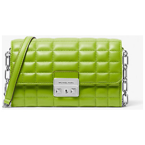 MK Tribeca Large Leather Convertible Crossbody Bag - Green - Michael Kors