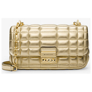 MK Tribeca Small Quilted Metallic Leather Shoulder Bag - Gold - Michael Kors