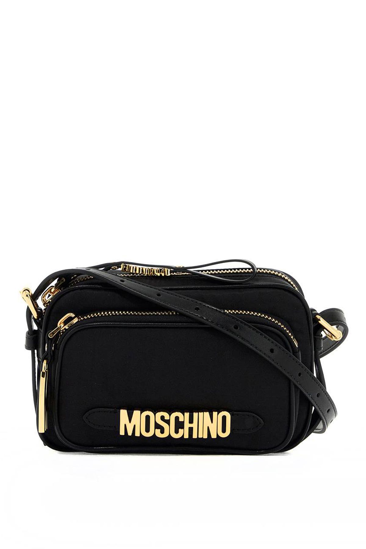 MOSCHINO mini shoulder bag with metal logo