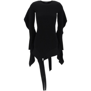 MUGLER asymmetric mini dress with ruffle details