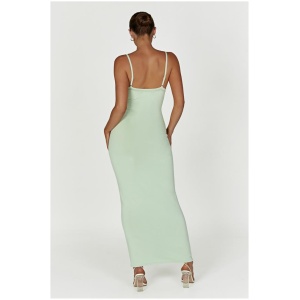 Maia Pointelle Knit Maxi Dress - Pistachio Green