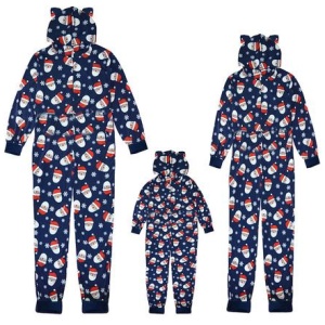 Matching Family Christmas Pajamas Santa Clause Dark Navy Jumpsuit