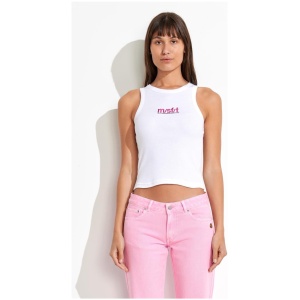 Misfit Sale | Women's UNITED NEEDS RIB TANK | White | 6 | Cotton T-Shirts & Singlets | Afterpay Available