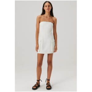 Misha Sale Women's VALENCIA MINI DRESS IVORY / XS Elastane Designer Mini Dresses Afterpay Available