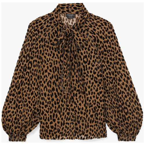 Modern Leopard Tie-Neck Shirt