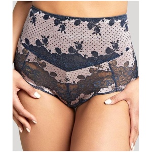 Panache Clara High Waist Brief - Navy Pearl 8 5054383622705 Knickers Underwear Panties - Afterpay Available