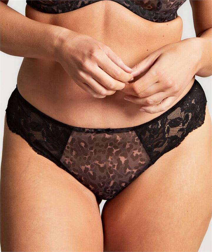 Panache Nina Brazilian Brief - Black Leopard 8 5054383716220 Knickers Underwear Panties - Afterpay Available