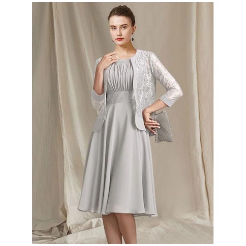 Party Dress For Mother Of The Bride Jewel Neck Sleeveless A-Line Pleated Knee-Length Wedding Guest Dresses Free Customization