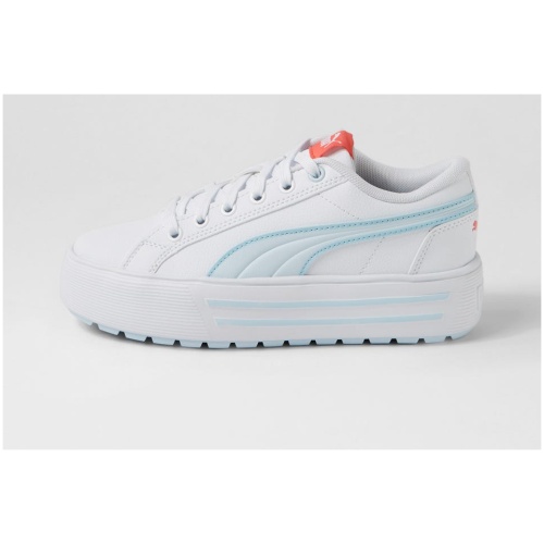 Puma 392320 Kaia 2.0 Pm White Icy Blue Electric Blush Leather White Icy Blue Electric Blush Sneakers Womens Shoes Casual Casual Sneakers