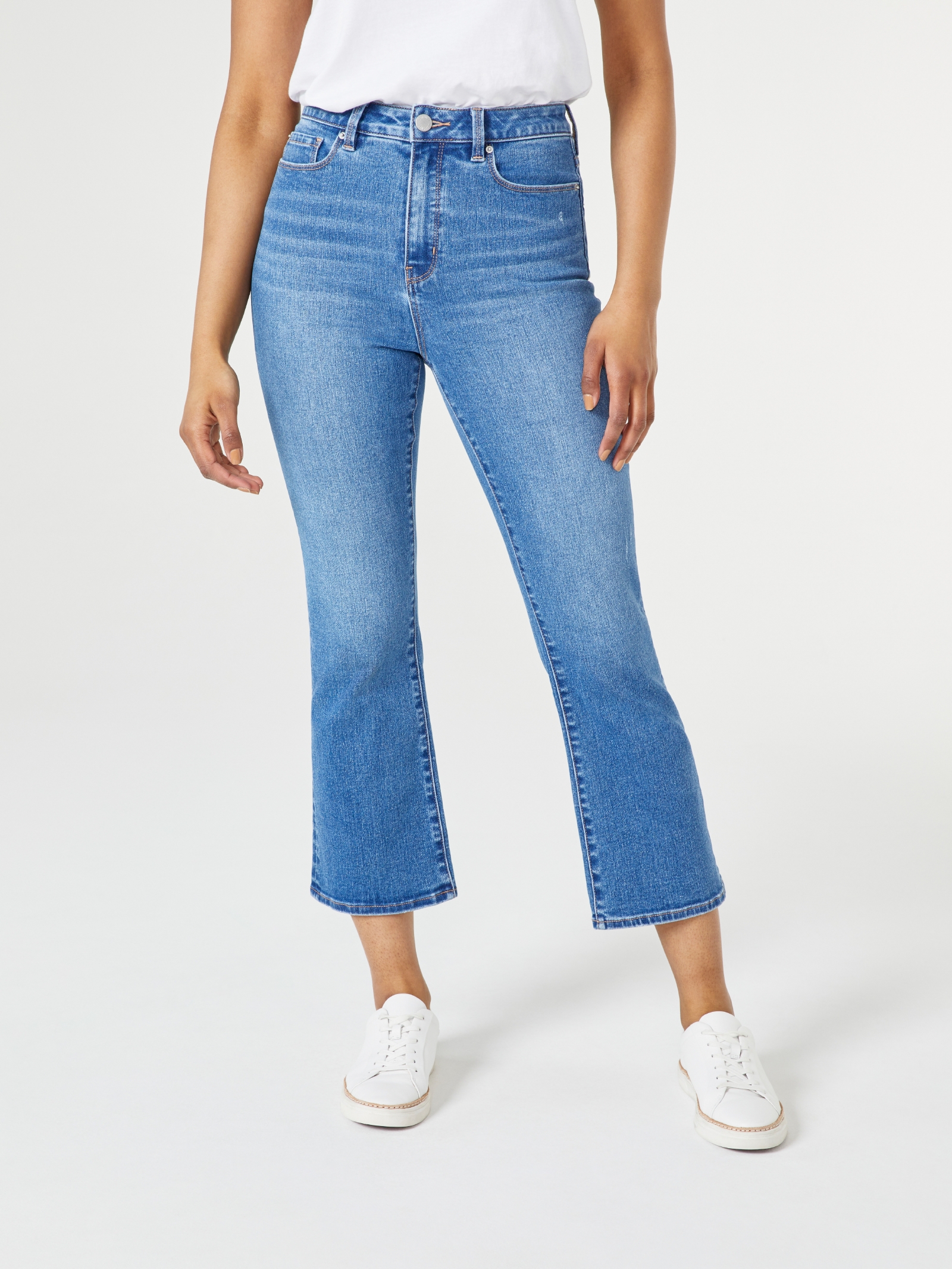 Rita High Waisted Crop Boot Jeans Mid Vintage