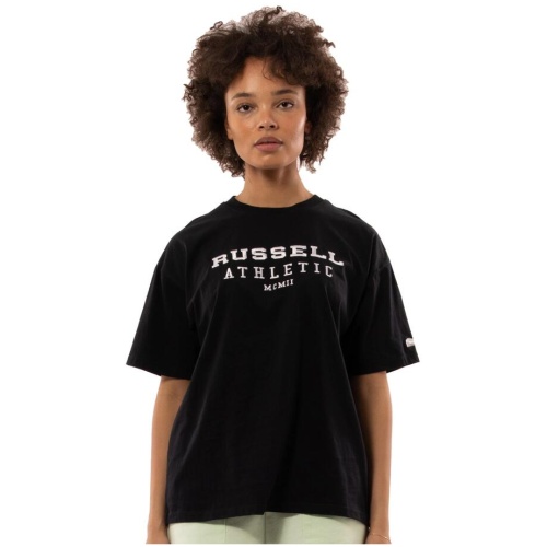 Russell Athletic Sale | Women's Women's Elements Oversize Tee | Black | 8 | Cotton T-Shirts & Singlets | Afterpay Available