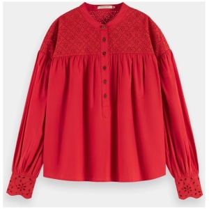 Scotch Soda Sale | Women's Broderie anglaise blouse | 34 | Cotton Shirts | Afterpay Available