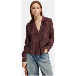 Scotch Soda Sale | Women's V|neck blouse | Multi / 36 | Viscose Shirts | Afterpay Available