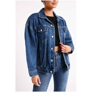 Sion Oversized Denim Jacket - Dark Blue