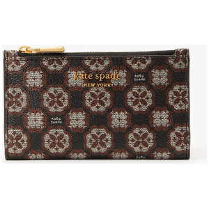 Spade Flower Monogram Coated Canvas Small Slim Bifold Wallet